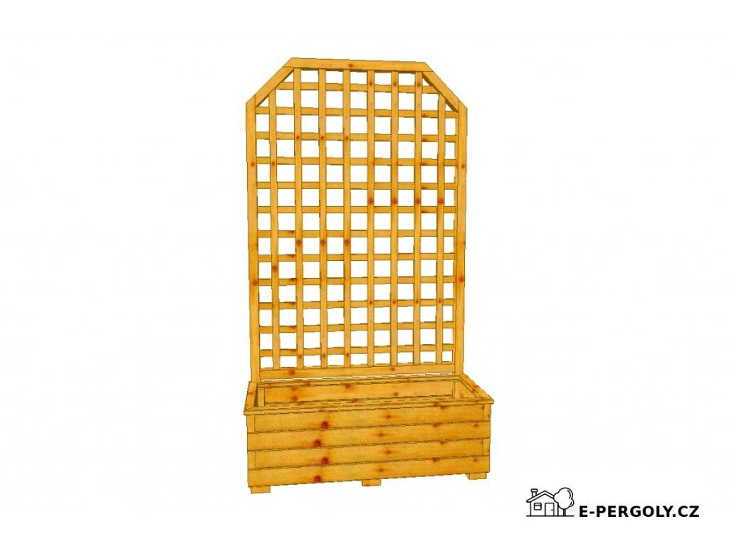 Dřevěný truhlík Áčko XL 40/100, mřížka Mates A8 roh