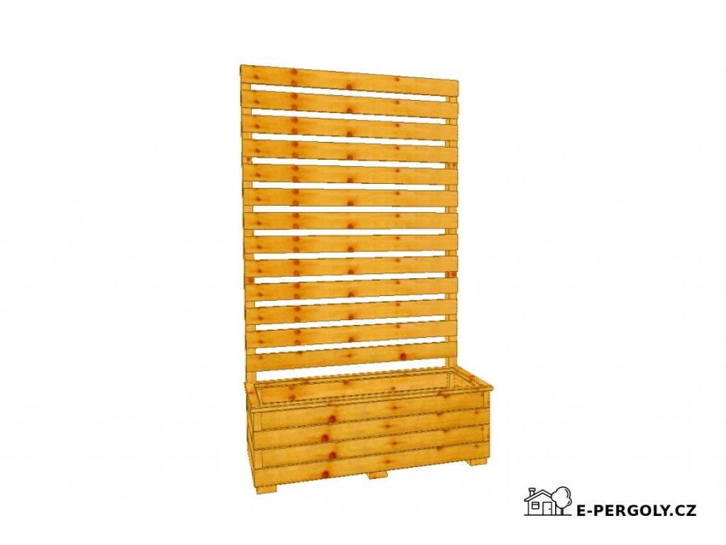 Dřevěný truhlík Áčko XL 40/100, zástěna Béďa 3