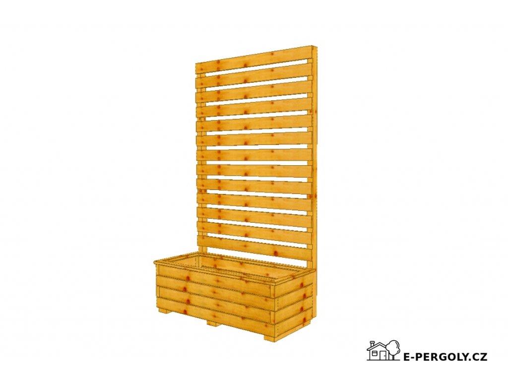 Dřevěný truhlík Áčko XL 40/100, zástěna Béďa 3