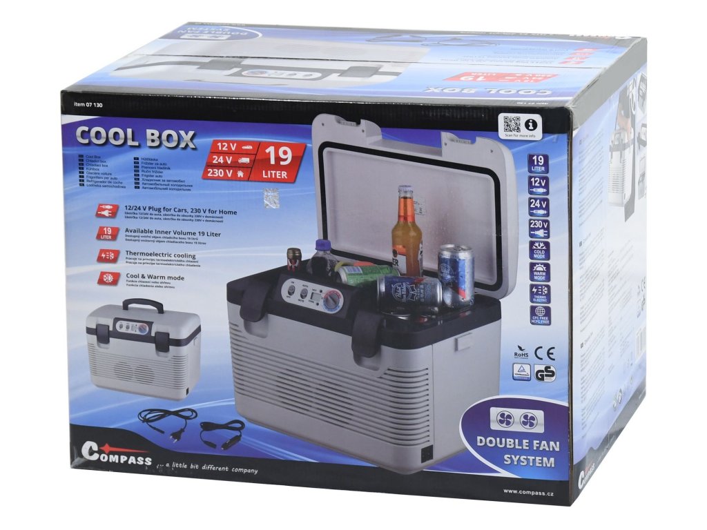 Použitý chladící box 19l + display 230V/24V/12V DOUBLE