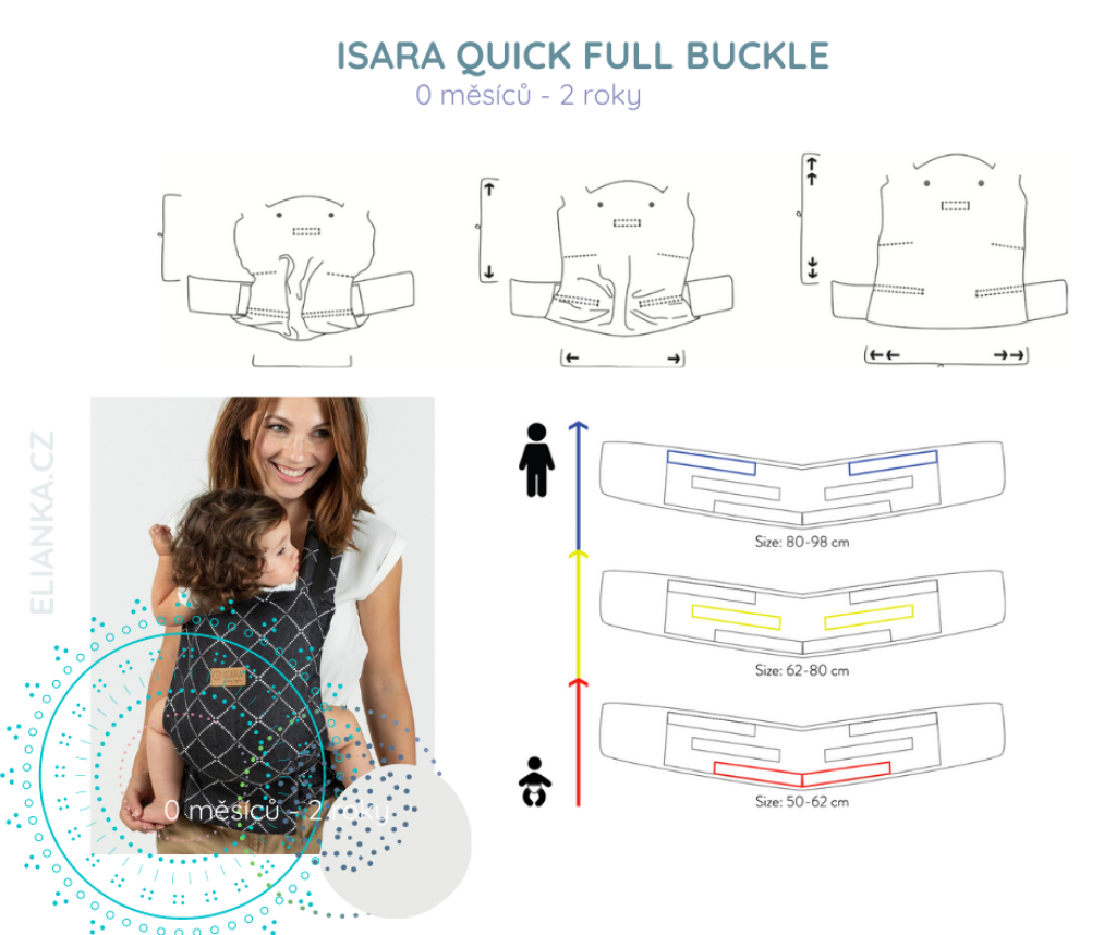 ERGONOMICKÉ NOSÍTKO - ISARA - QUICK FULL BUCKLE - diamonda play of lights