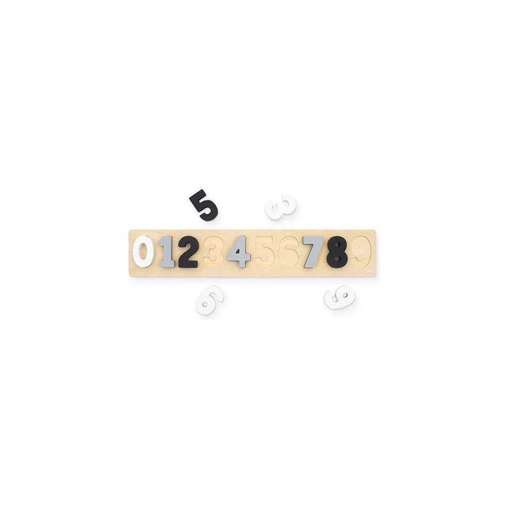 Jollein - dřevěné číselné puzzle (šedo-bílé)