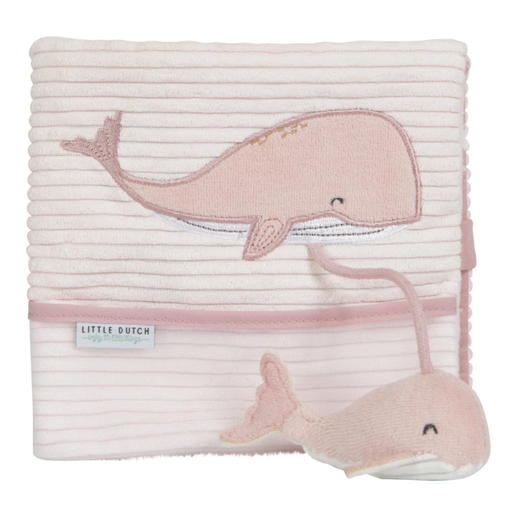 Little Dutch - Plyšová knížka velká – velryba ocean pink
