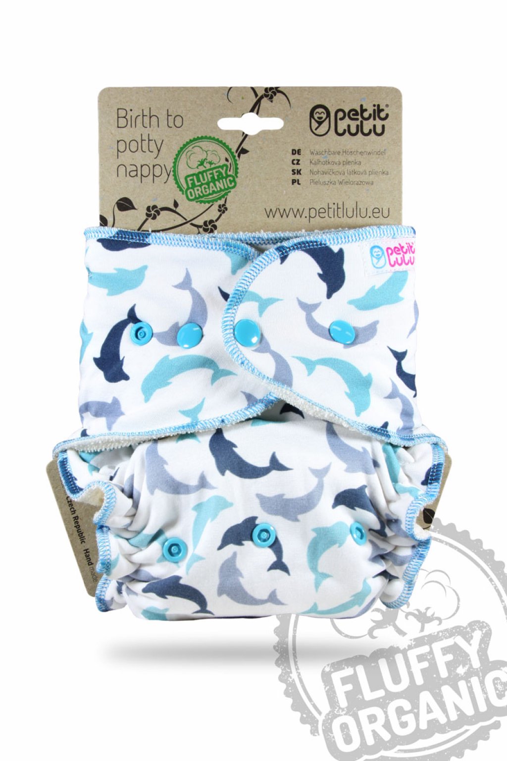 PETIT LULU - KALHOTKOVÁ PLENA - FLUFFY ORGANIC - DELFÍNCI (PATENTKY)