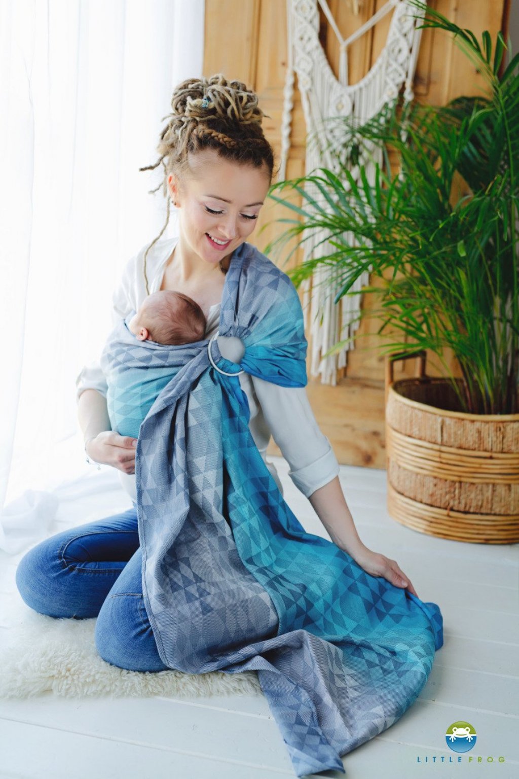 RING SLING -Little Frog-  NAVY ILLUSION