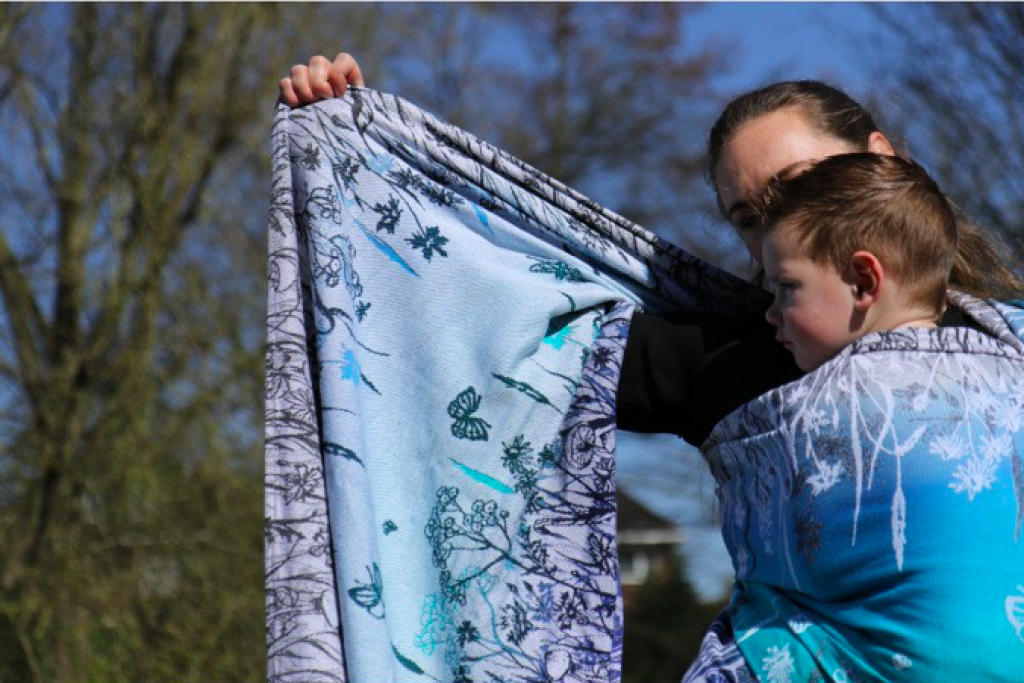 RING SLING - Yaro - Meadow Duo Aqua Grad Black White Seacell