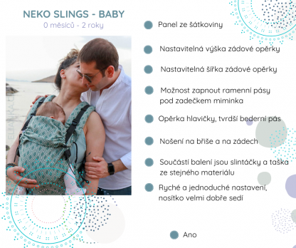 ERGONOMICKÉ NOSÍTKO - Neko Switch -  Blue diamond - BABY
