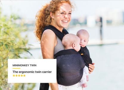 ERGONOMICKÉ NOSÍTKO PRO DVOJČÁTKA - MINI MONKEY -  TWIN - MESH