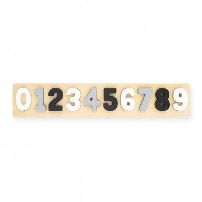 Jollein - dřevěné číselné puzzle (šedo-bílé)