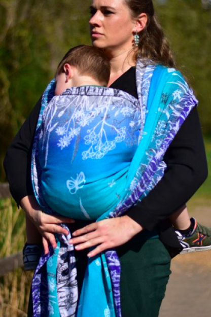 RING SLING - Yaro - Meadow Duo Aqua Grad Black White Seacell