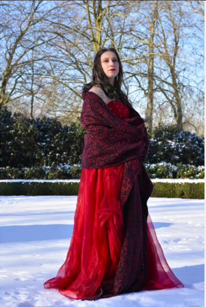 ŠÁTEK NA NOŠENÍ DĚTÍ - YARO - Yaro Roses Duo Red Black Glam