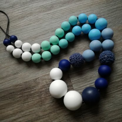 SILIKONOVÉ KOJÍCÍ KORÁLE - ARGIA BEADS - MODRÉ