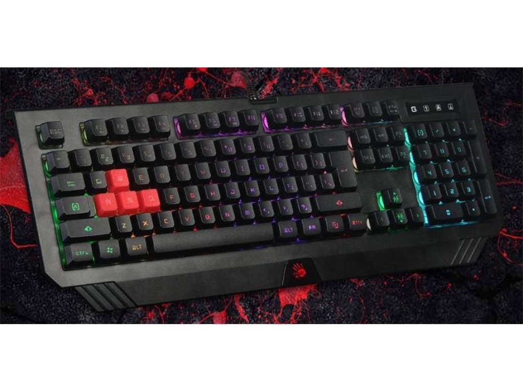 A4TECH klávesnice Bloody B120N podsvícená herní klávesnice, voděodolná, USB, černá, CZ/SK (B120N)