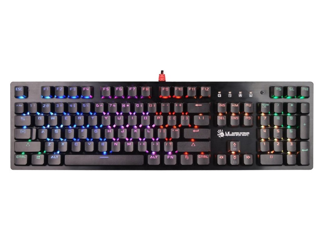 A4TECH klávesnice Bloody B820R mechanická RGB herní klávesnice, USB, CZ, blue switch (B820R)