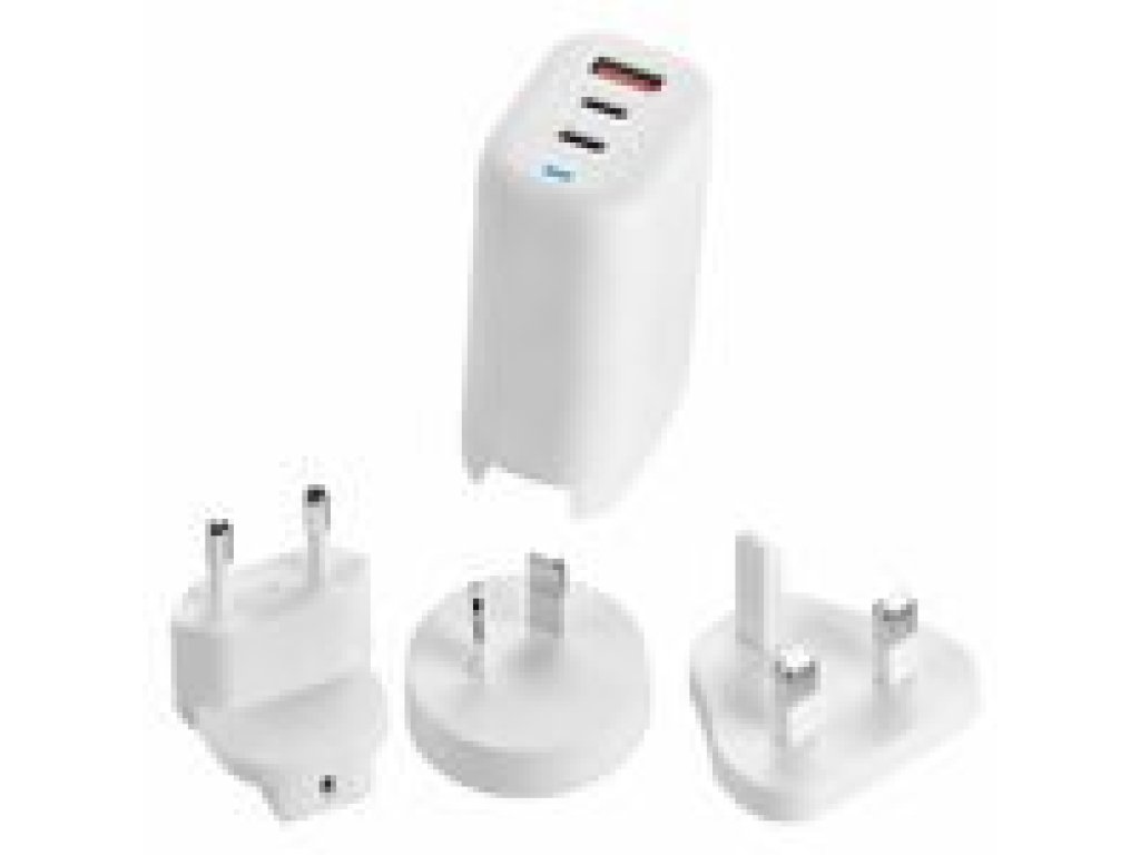 ACER GaN 65W, three-port Charger, 2 x typeC and 1 x typeA, EU and UK plug (GP.ADT11.011)