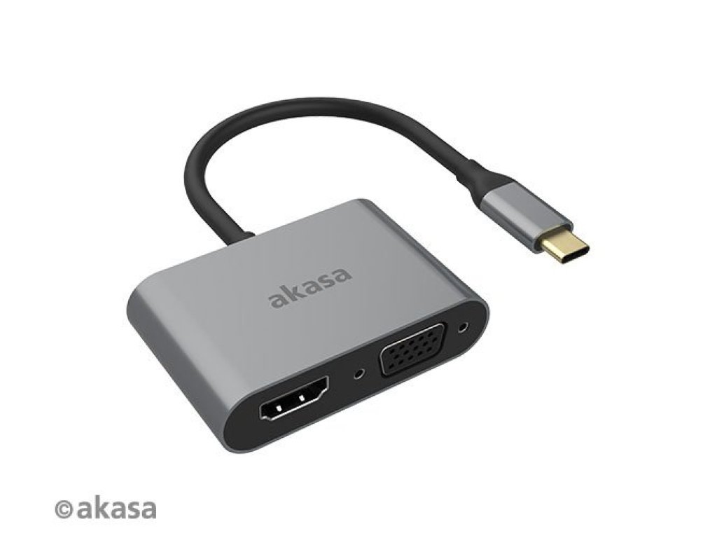 AKASA - adaptér Type-C na HDMI a VGA (AK-CBCA23-18BK)