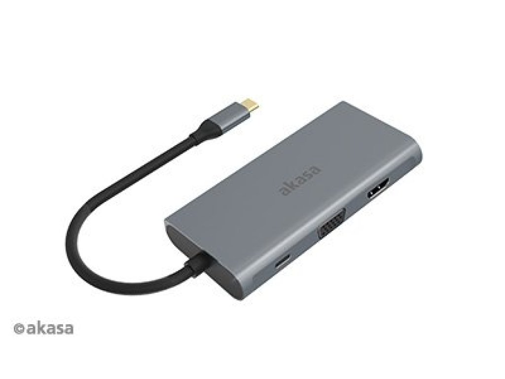 AKASA - externí USB hub - USB typ-C na 9-in-1 (AK-CBCA21-18BK)