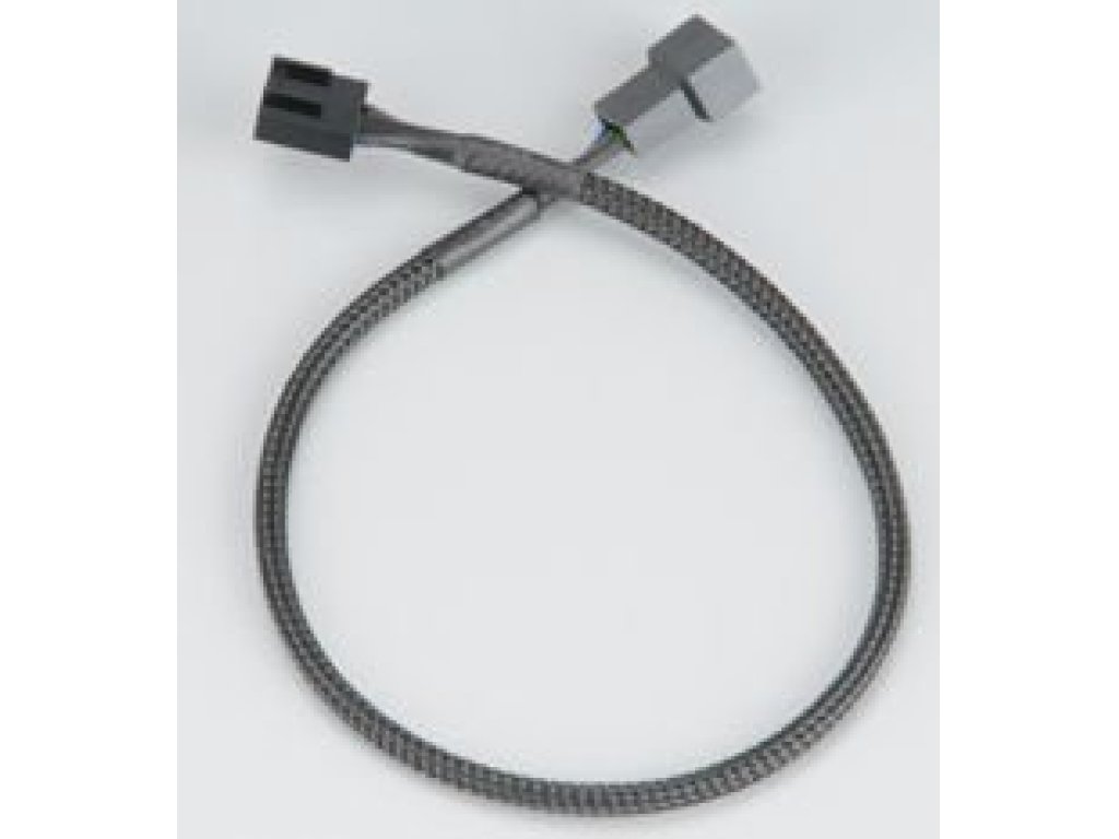 AKASA kabel napájecí, 4pin-4pin, M/F, prodlužovací, černý, opletený (AK-CBFA01-30)