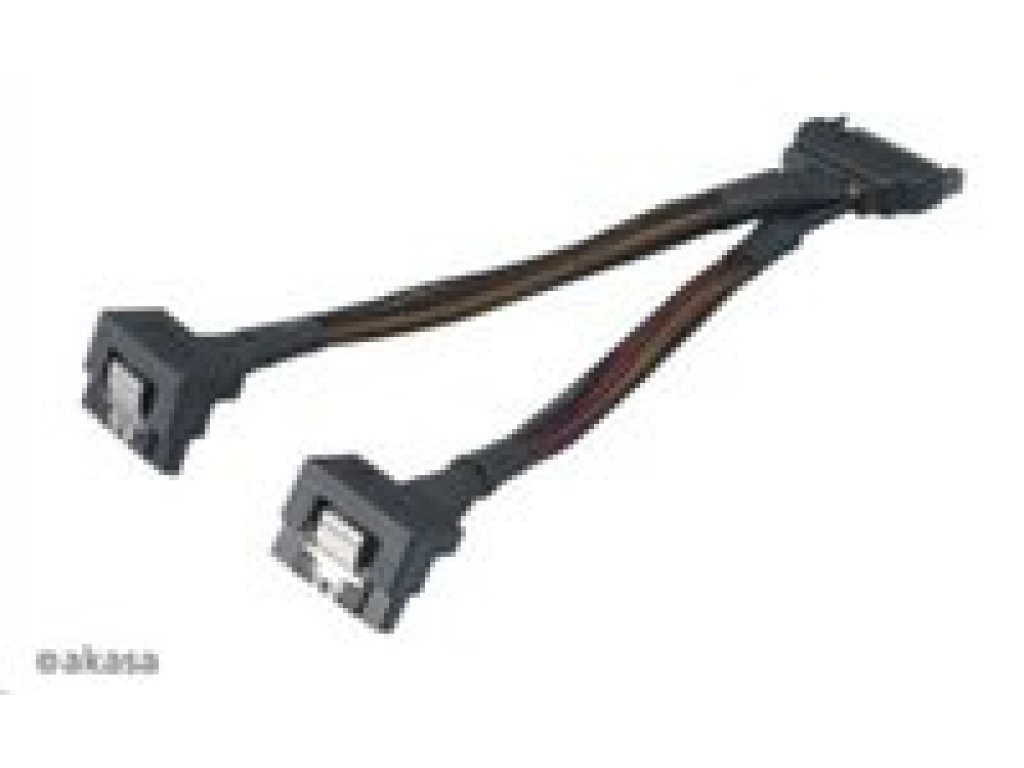 AKASA kabel napájecí SATA, rozdvojka napájení, 0,15m (AK-CBPW15-15BK)