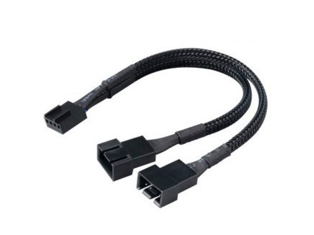 AKASA redukce napájecí 4pin-2x4pin, F/2xM, 0,15m (AK-CBFA04-15)