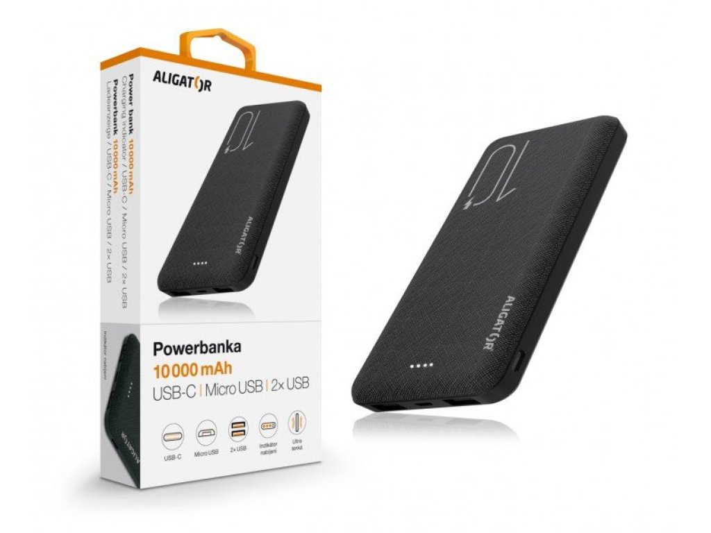 ALIGATOR PBAL1000, 10 000mAh 2v1, černá (PBAL1000BK)