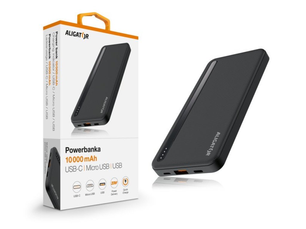ALIGATOR PBAL1050 10 000mAh 20W černá (PBAL1050BK)