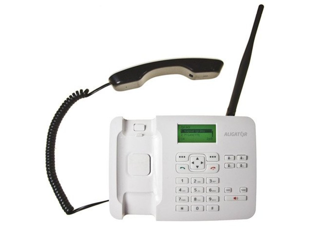 ALIGATOR T100 Stolní telefon na simkartu, bílý (AT100W)