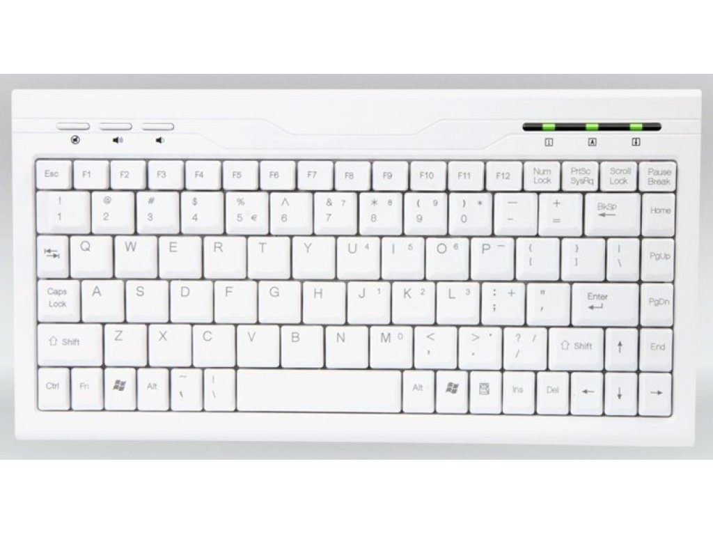 AMEI Keyboard CZECH Slim Mini Multimedia - bílá, USB, CZ/SK (AMEI AM-K2001W)