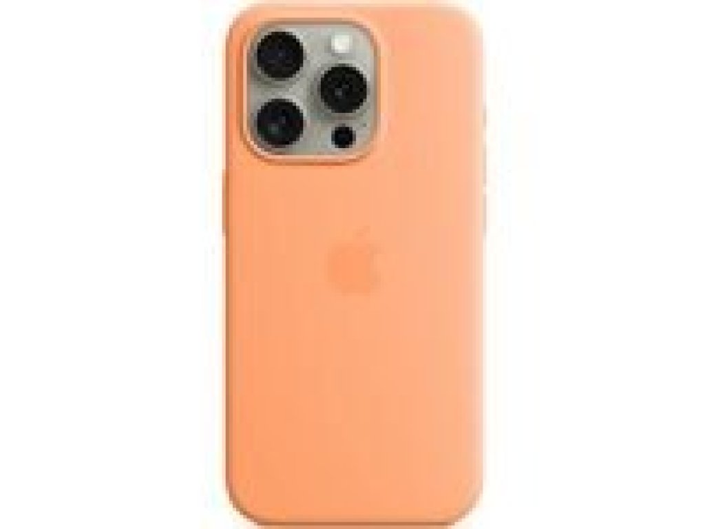 APPLE iPhone 15 Pro Silicone Case with MagSafe-Orange Sorbet (mt1h3zm/a)