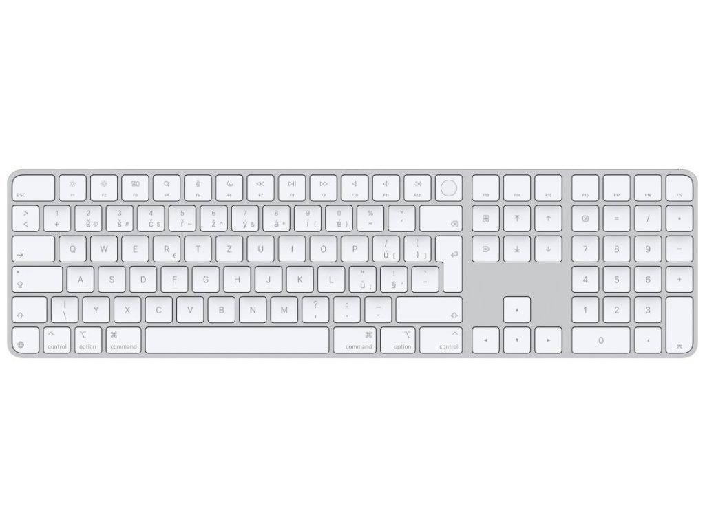 Apple Magic Keyboard s Touch ID a Numerickou klávesnicí-CZ-bílé klávesy (USB-C) (MXK73CZ/A)