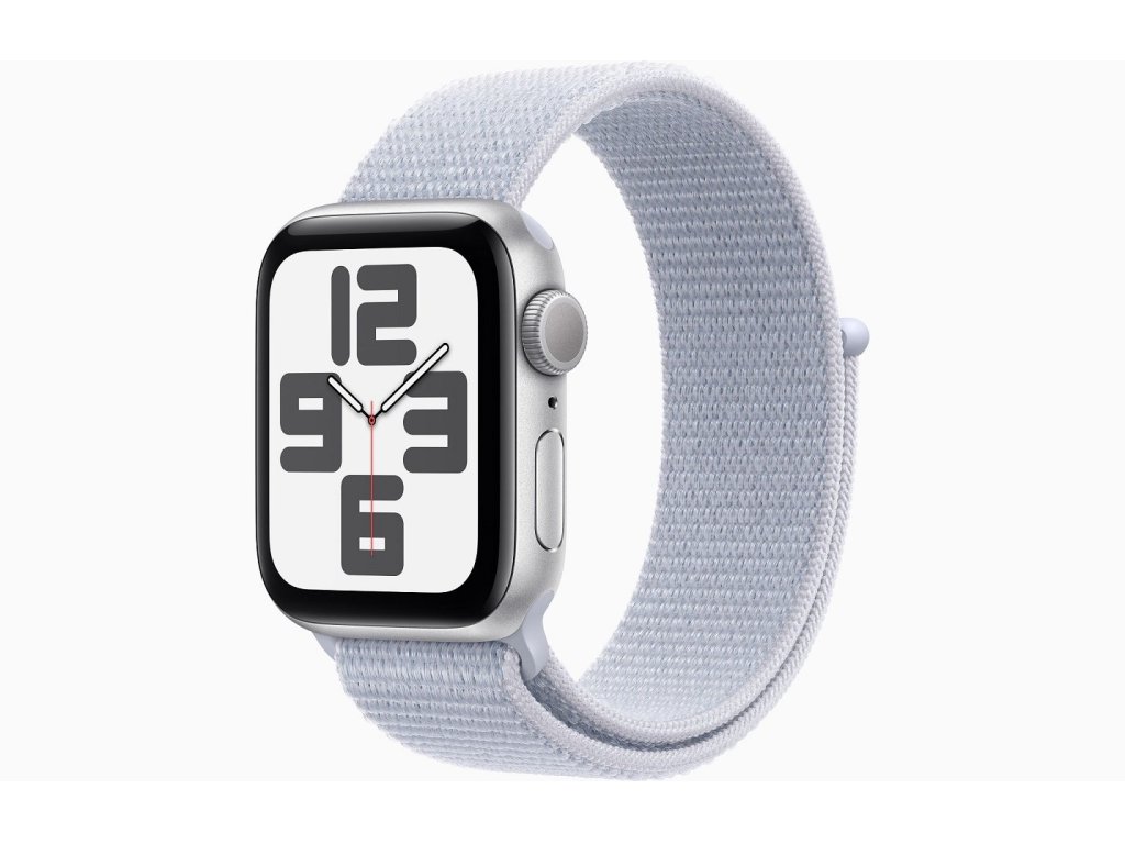 APPLE Watch SE GPS 44mm Silver Aluminium Case with Blue Cloud Sport Loop (MXET3QC/A)