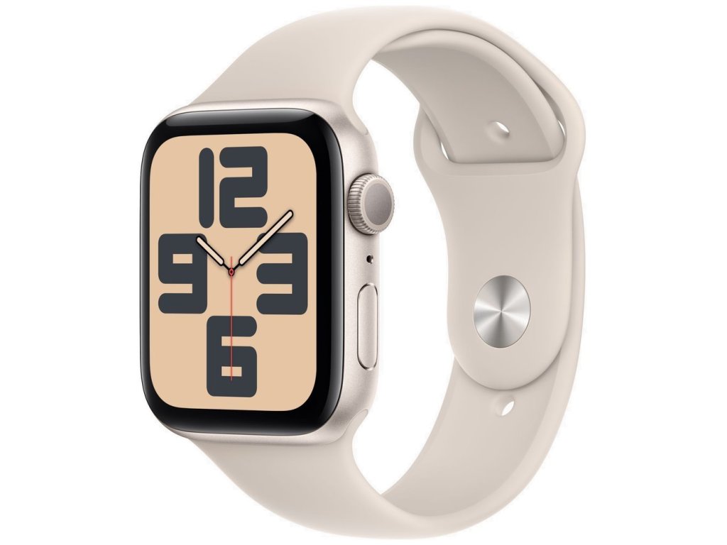 APPLE Watch SE GPS 44mm Starlight Aluminium Case with Starlight Sport Band - S/M (MRE43QC/A)