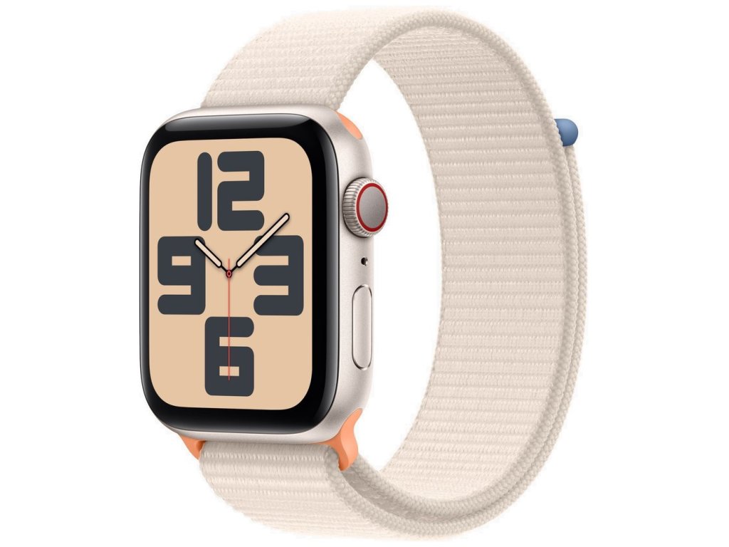APPLE Watch SE GPS + Cellular 44mm Starlight Aluminium Case with Starlight Sport Loop (MRH23QC/A)