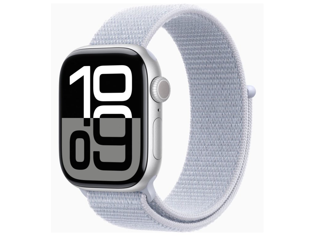 APPLE Watch Series 10 GPS 42mm Silver Aluminium Case with Blue Cloud Sport Loop (MWWD3QC/A)