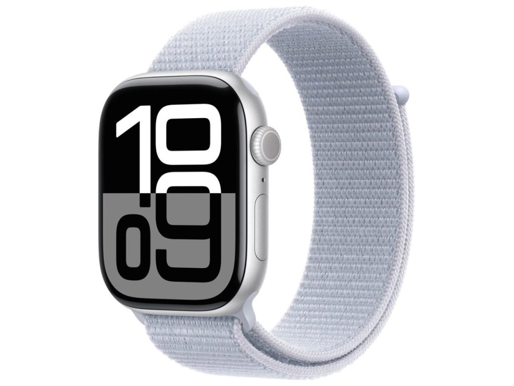 APPLE Watch Series 10 GPS 46mm Silver Aluminium Case with Blue Cloud Sport Loop (MWWN3QC/A)
