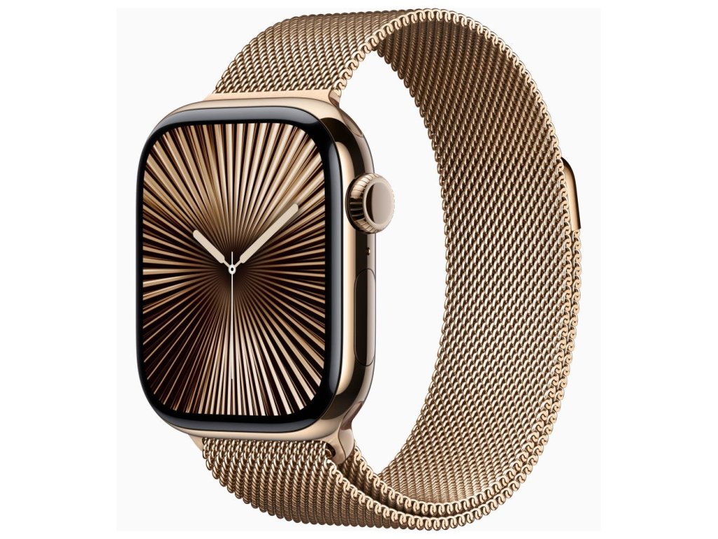 APPLE Watch Series 10 GPS + Cellular 42mm Gold Titanium Case with Gold Milanese Loop (MX083QC/A)