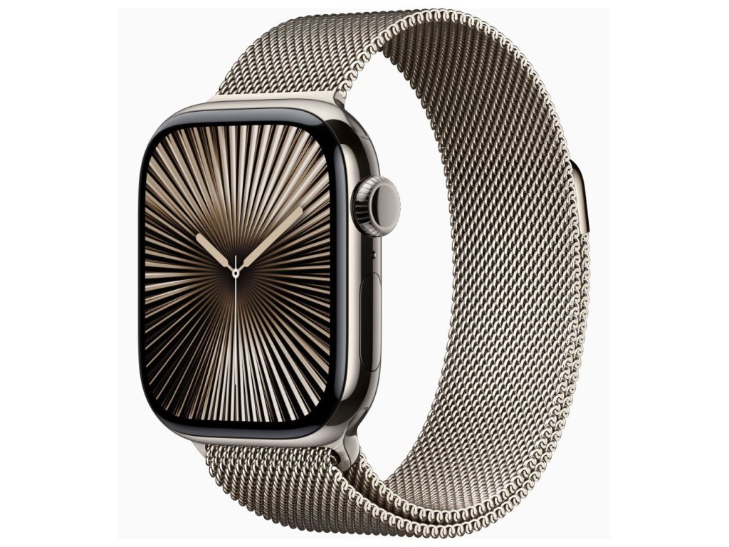 APPLE Watch Series 10 GPS + Cellular 42mm Natural Titanium Case with Natural Milanese Loop (MWXF3QC/A)