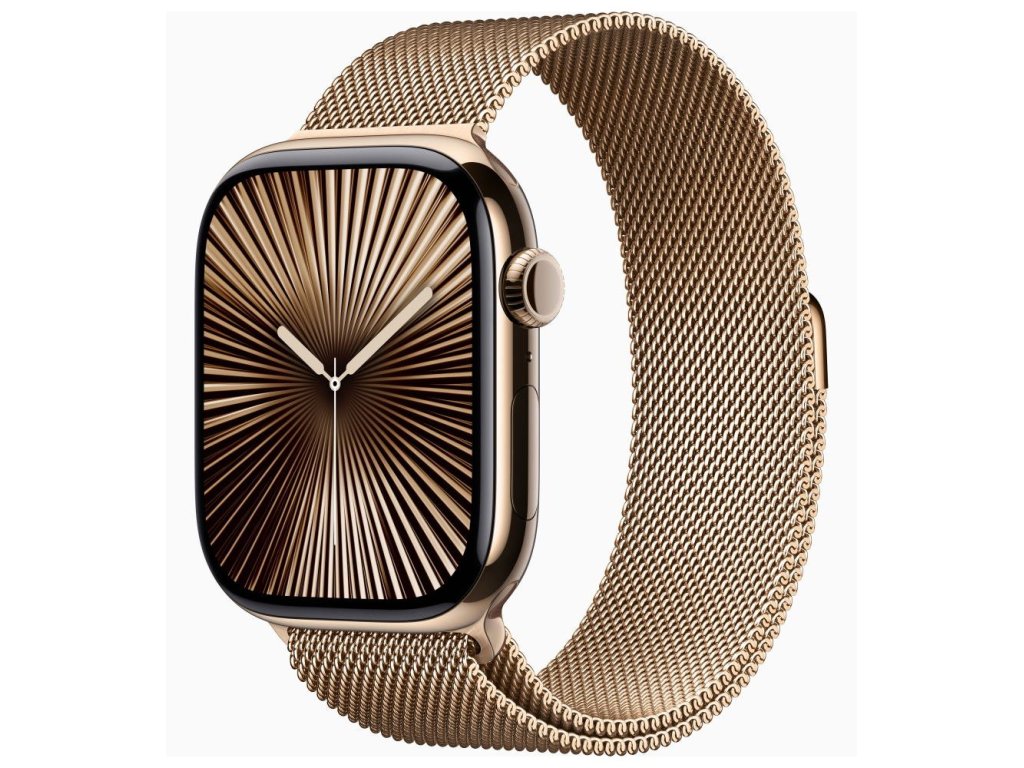 APPLE Watch Series 10 GPS + Cellular 46mm Gold Titanium Case with Gold Milanese Loop - M/L (MX003QC/A)