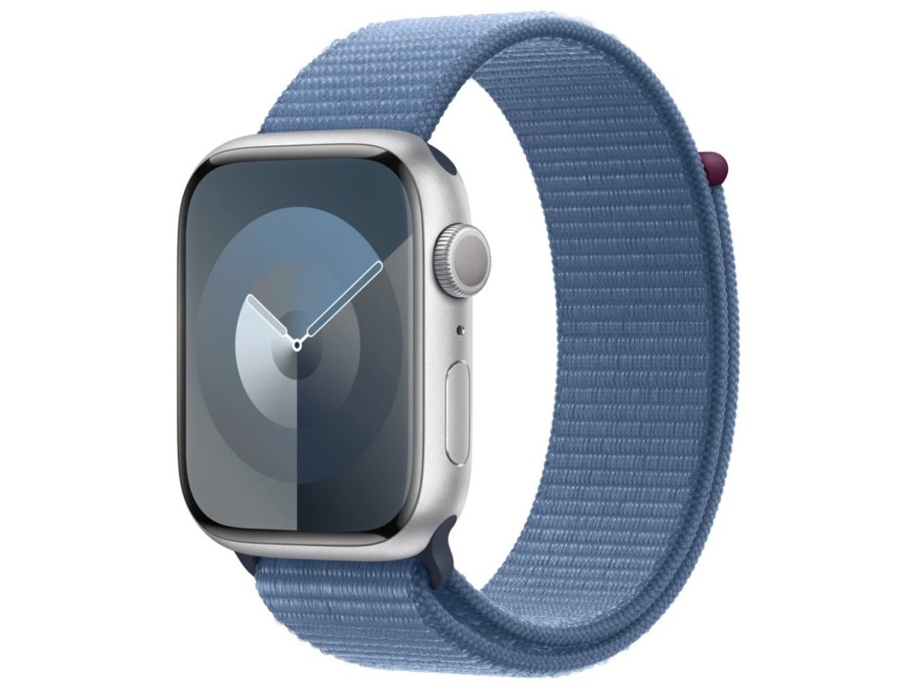 APPLE Watch Series 9 GPS 45mm Silver Aluminium Case with Winter Blue Sport Loop (MR9F3QC/A)