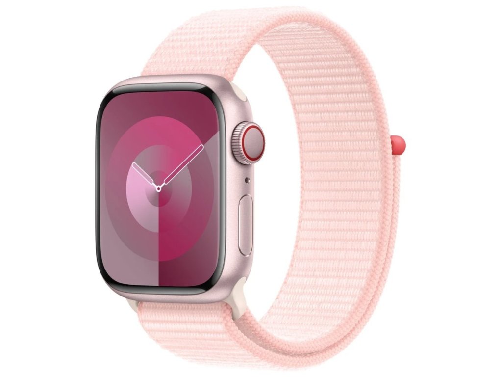 APPLE Watch Series 9 GPS + Cellular 41mm Pink Aluminium Case with Light Pink Sport Loop (MRJ13QC/A)