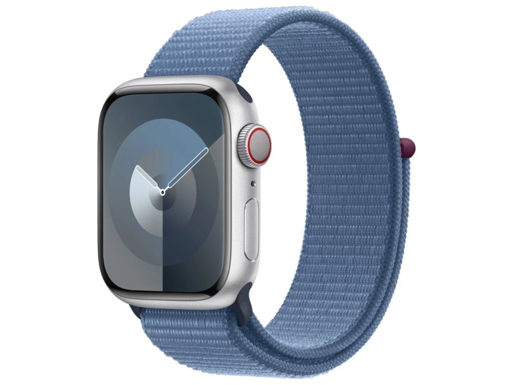 APPLE Watch Series 9 GPS + Cellular 41mm Silver Aluminium Case with Winter Blue Sport Loop (MRHX3QC/A)
