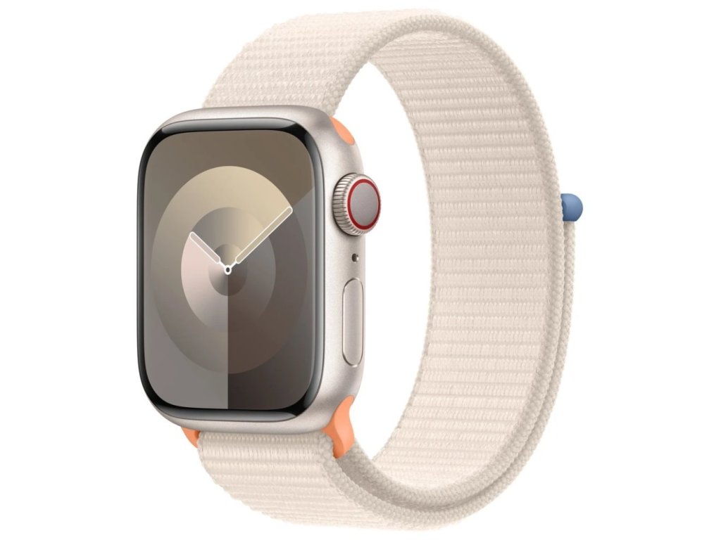 APPLE Watch Series 9 GPS + Cellular 41mm Starlight Aluminium Case with Starlight Sport Loop (MRHQ3QC/A)