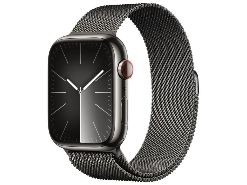 APPLE Watch Series 9 GPS + Cellular 45mm Graphite Stainless Steel Case with Graphite Milanese Loop (MRMX3QC/A)