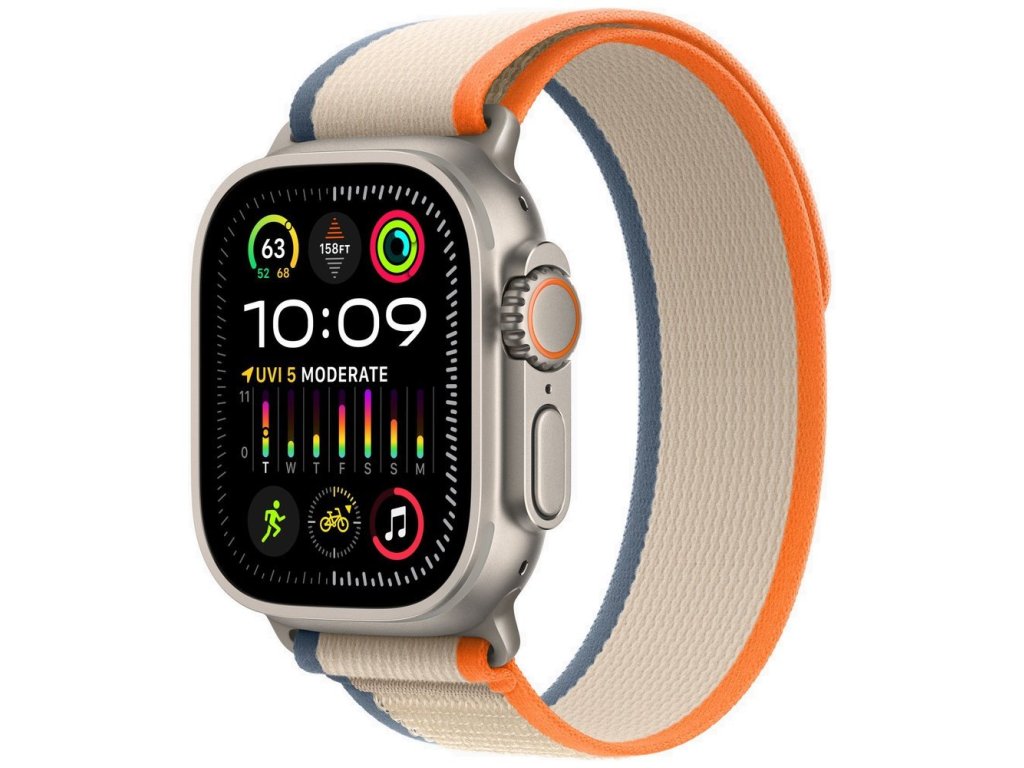 APPLE Watch Ultra 2 GPS + Cellular, 49mm Titanium Case with Orange/Beige Trail Loop - M/L (MRF23CS/A)