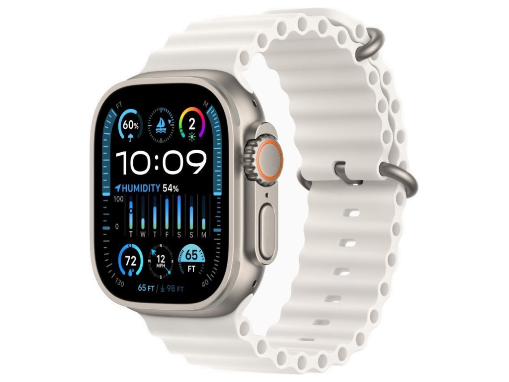 APPLE Watch Ultra 2 GPS + Cellular, 49mm Titanium Case with White Ocean Band (MREJ3CS/A)