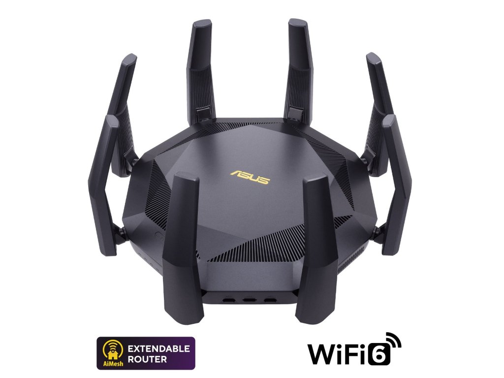 ASUS RT-AX89X (AX6100) WiFi 6 Extendable Router, 10G porty,  AiMesh, 4G/5G Mobile Tethering (90IG04J1-BM3010)