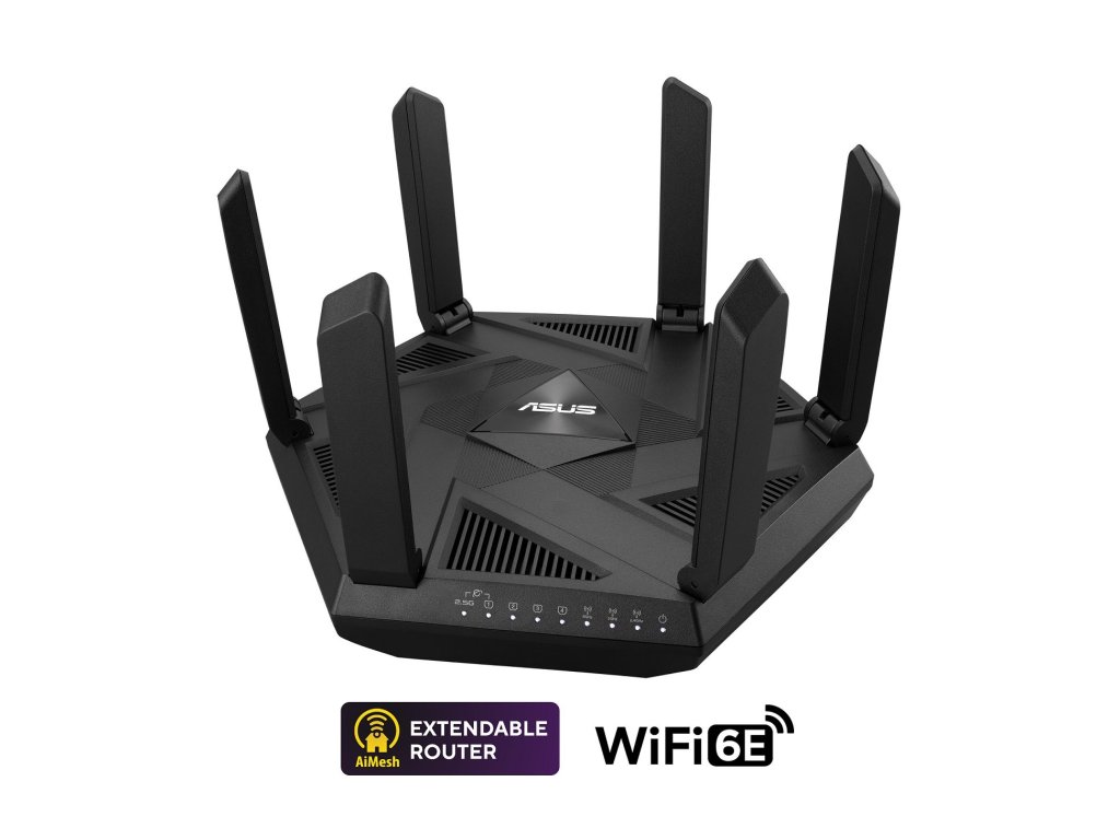 ASUS RT-AXE7800 (AXE7800) WiFi 6E Extendable Router, 2.5G port, AiMesh, 4G/5G Mobile Tethering (90IG07B0-MU9B00)