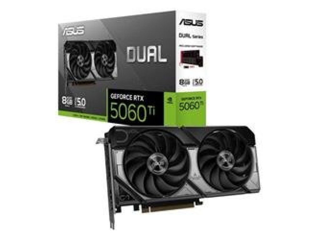 ASUS VGA NVIDIA GeForce RTX 5060 Ti DUAL 8G, 8GB GDDR7, 3x DisplayPort, 3x HDMI (90YV0MP3-M0NA00)