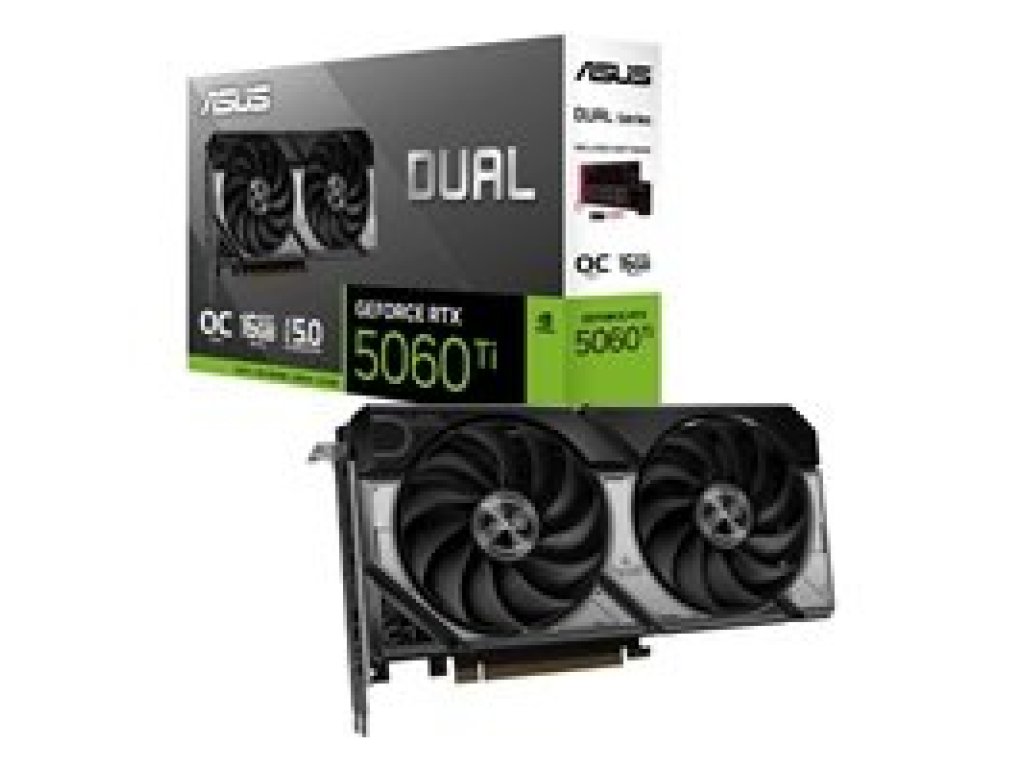 ASUS VGA NVIDIA GeForce RTX 5060 Ti DUAL OC 16G - 16GB GDDR7, 3x DisplayPort, 3x HDMI (90YV0MH0-M0NA00)