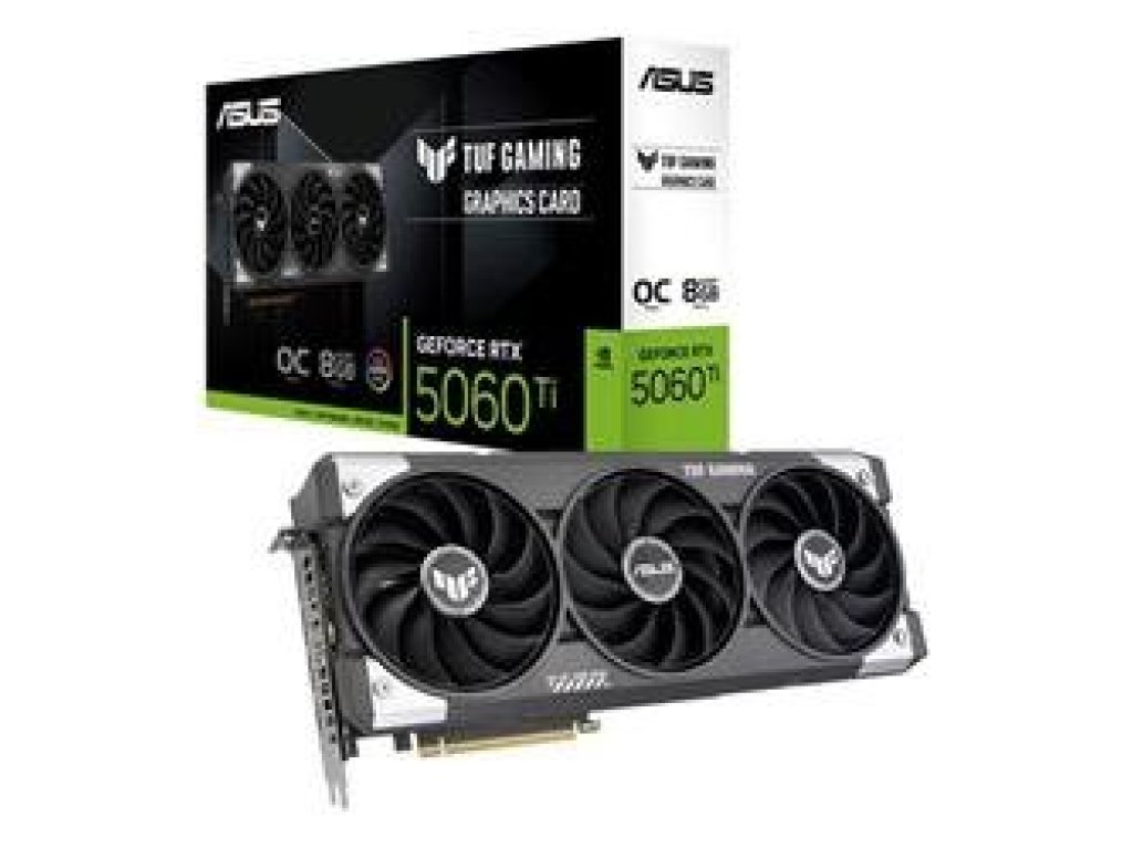 ASUS VGA NVIDIA GeForce RTX 5060 Ti TUF GAMING OC 8G - 8GB GDDR7, 3x DisplayPort, 3x HDMI (90YV0MR0-M0NA00)